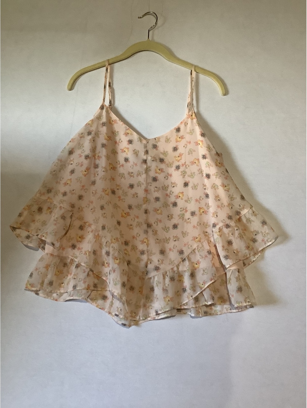 Lauren Conrad Floral Ruffle Cami Top Size M